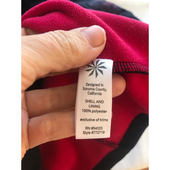 Athleta Jacket Womens S Black & Pink Swara Fleece Florral Embroidery Zip Coat - Picture 5 of 10